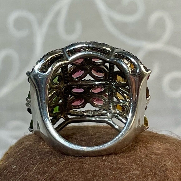 Colleen Lopez  8.38 Carat Genuine Tourmaline, Topaz & Spinel Ring. 7.5 - Picture 6 of 8